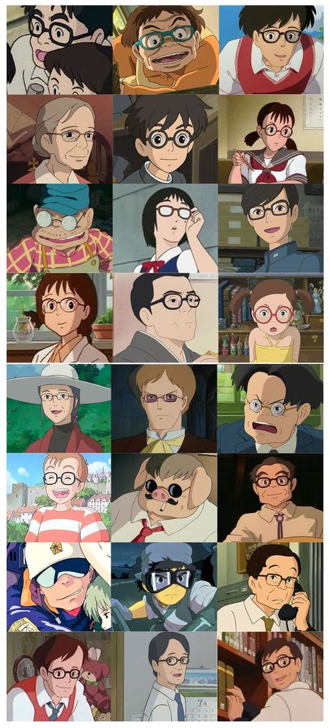 Ghibli Guys, Guys With Glasses, Personajes Studio Ghibli, Studio Ghibli Characters, Manga Studio, Ghibli Artwork, Cat Stories, Studio Ghibli Movies, Studio Ghibli Art