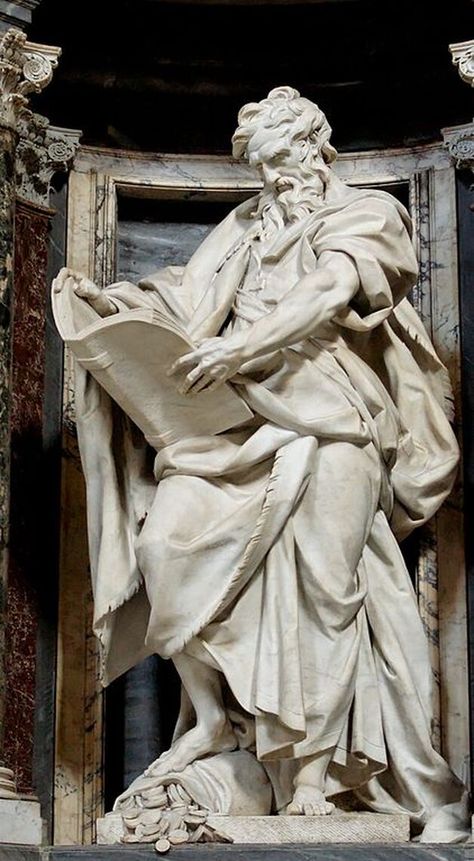 Sculptures of the tweleve apostles in Basilica di San Giovanni in Laterano St Matthew, St John The Evangelist, Saint Matthew, Classic Sculpture, Greek Statues, French Sculptor, Ancient Statues, Roman Sculpture, Twelve Apostles