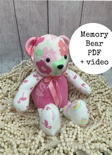 Downloadable Printable Free Memory Free Memory Bear Sewing Pattern, Teddy Bear Pattern Free Printable, Memory Bear Sewing Pattern, Memory Bears Pattern Free, Memory Bear Pattern, Memory Items, Bear Sewing Pattern, Memory Gifts, Teddy Bear Patterns Free