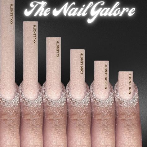 Nail Length Chart, Nail Length Chart Magnets, How Much To Charge For Nails, How To Measure Nails For Press On Nails, How To Measure Your Nails For Press Ons, How To Measure Nail Size For Press On Nails, Nail Length, Nail Sizes, Pink Acrylic Nails