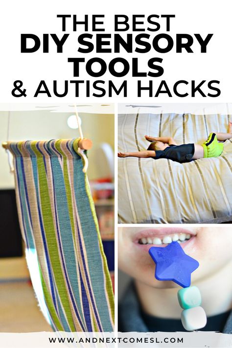 Sensory Diy, Diy Sensory Toys, Hacks For Kids, Sensory Swing, Diy Sensory, Sensory Diet, Sensory Tools, Sensory Room, Kid Hacks