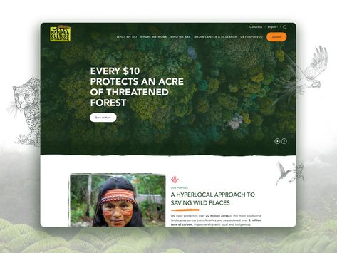 Nonprofit Website Design - Nature and Culture by Elevation on Dribbble Linkedin Header, Nonprofit Website Design, Header Website, Nonprofit Website, Swipe File, Header Design, Media Center, Non Profit, Global Community