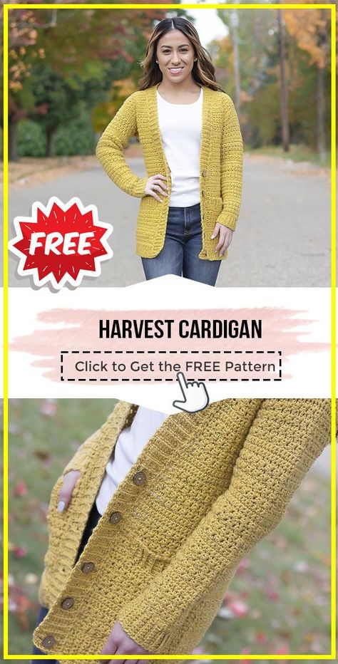 Harvest Cardigan Free Pattern, Crochet Cardigan Vest Pattern Free, Free Crochet Jacket Patterns For Women, Ladies Crochet Cardigan, Free Crochet Ladies Cardigan Patterns, Womens Crochet Cardigan Pattern Free, Top Down Crochet Cardigan Pattern Free, Ladies Crochet Cardigan Pattern Free, Crochet Cardigans For Women Free Pattern