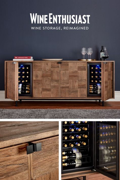 Bar Wall Ideas, Wine Credenza, Wine And Coffee Bar, Wine Shelf, Industrial Home Design, Credenza Bar, Coffee Room, Luxe Design, Breakfast Bar Kitchen