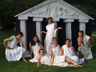 Made this for my youngest Greek play..used it again for a party for my oldest..end of the school year "We are Seniors now, let's Toga!" Greek Classroom Decorations, Greek Party Theme, Greece Party, Greek Toga, Greek Theme, Greek Party, Greek Plays, Goddess Party, Homecoming Floats