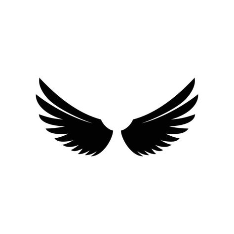 Wings. Wing icon. Bird wings logo, Flying eagle emblem. Black minimal birds feathers badge. Heraldic hawk or phoenix wing silhouette icons vector set. Angelic elements of different shapes Wings Logo Design, Wing Silhouette, Wing Vector, Black Bird Fly, Phoenix Wings, Hawk Logo, Wings Icon, Birds Feathers, Feather Logo