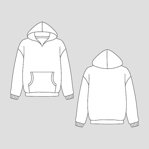 Free vector hand drawn hoodie outline il... | Free Vector #Freepik #freevector #pack #trend #style #manufactured How To Draw A Hoodie, Senior Sweaters, Clothes Outline, Plain White Hoodie, Hoodie Outline, Hoodie Vector, Hoodie Illustration, Hoodie Template, Hoodie Base