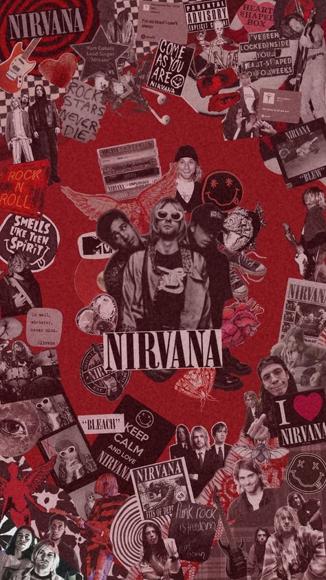 NIRVANA❤️🤍🖤 #Nirvana #KurtCobain #DaveGrohl #KristNovoselic #RedNirvana #NirvanaWallpaper #NirvanaFan #RIPKurt #Nevermind #Bleach #InUtero #SmellsLikeTeenSpirit #ComeAsYouAre #HeartShapedBox #NirvanaMTVUnplugged Nirvana Album Cover Wallpaper, Nirvana Iphone Wallpaper, Nirvana Phone Wallpaper, Nirvana Red Aesthetic, Kurt Cobain Outfit, Nirvana Collage Wallpaper, Nirvana Wallpaper, Nirvana Mtv Unplugged, Nirvana Kurt Cobain