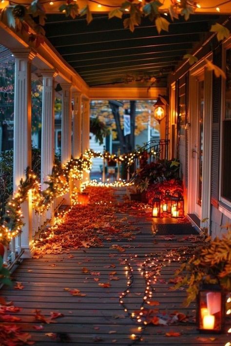 Fall Season Pictures, Fall Patio Decor, Fall Front Porch Decor Ideas, Home Backyard, Autumn Breeze, Desert Living, Fall Landscape, Halloween Front Porch, Fall Front Porch Decor