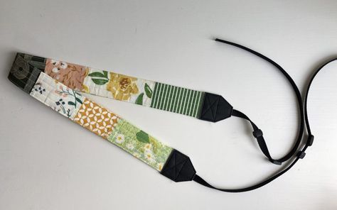 Patchwork Camera Strap Tutorial | House On Hill Road Camera Strap Pattern, Camera Strap Tutorial, House On Hill, Diy Camera Strap, Camera Tattoo Design, Camera Tattoos, Diy Sewing Gifts, Diy Camera, Leather Camera Strap