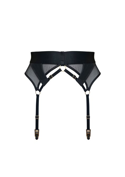 This sheer mesh suspender features eye-catching harness strap detailing and moveable soft-sheen jersey panels. The adjustable wide band elastic waistband allows for a personalised fit, fastening at the back with 24k gold swan hooks. Attach to garters via 4 branded suspender clips to complete any Vero look. Details: Soft-sheen jersey and sheer mesh in classic Black Signature satin and wide band elastic strapping 4 suspender clips for wear with garters Adjustable strapping throughout 24k gold plat White Garter Belt, Gold Swan, Chanel Cosmetics, White Garters, Suspender Clips, Thicker Hair, Soft Cup Bra, Lingerie Outfits, Triangle Bra