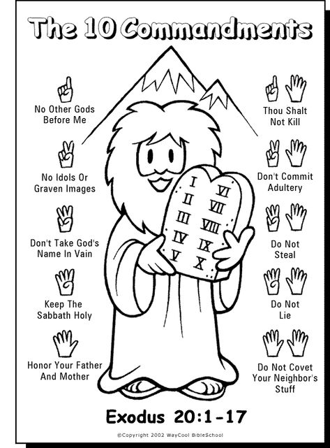 The 10 Commandments, Sunday School Coloring Pages, Bible Story Crafts, The Ten Commandments, Preschool Bible, Sunday School Crafts For Kids, School Coloring Pages, Bible School Crafts, Bible Study For Kids