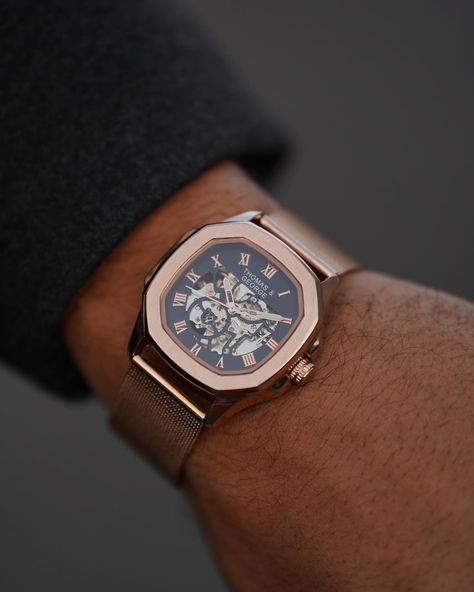 Our Berlin Rose Gold Automatic watch 🔥 #thomasandgeorge #menswatch #watch #mensfashion #mensfashionaccessories Gold Watch Men, Rose Gold Watch, Mens Accessories Fashion, Automatic Watch, Men's Watch, In Water, Gold Watch, Jewellery And Watches, Skeleton