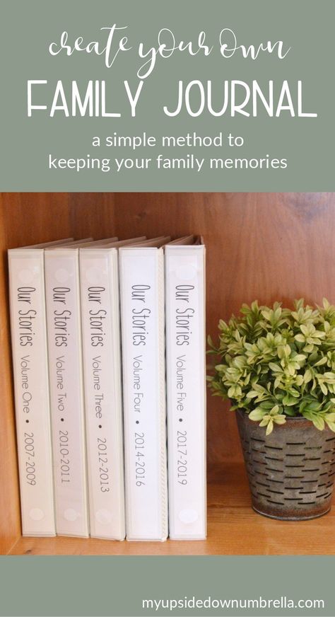 Upside Down Umbrella, Family History Organization, Journal Binder, Family Tree Book, Digital Photo Organization, Family Yearbook, Family Journal, History Journal, Family History Projects