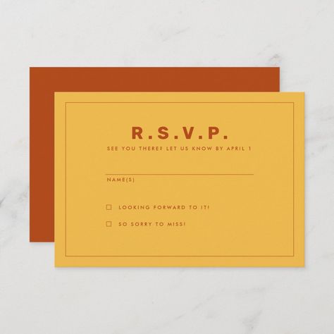 A perfect RSVP Card choice for outdoor weddings, camp weddings, intimate weddings and couples who love cinematic inspiration. Choose one color way or mix and match colors throughout your invitation suite for a fun, Wes Anderson inspired set. Cinematic Inspiration, Wes Anderson Wedding, Wes Anderson Inspired, Camp Wedding, Match Colors, Wes Anderson, Outdoor Weddings, Wedding Vibes, Orange And Yellow