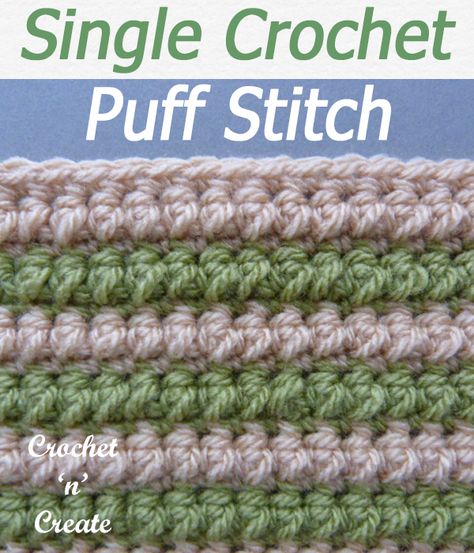 Crochet Stitches - Free Crochet Tutorials-Pictorials on Crochet 'n' Create Stitch Close, Crochet Puff Stitch, Crochet Stitch Pattern, Puff Stitch Crochet, Crochet Unique, Crochet Stitches Free, Bonnet Crochet, Stitch Tutorial, Crochet Simple