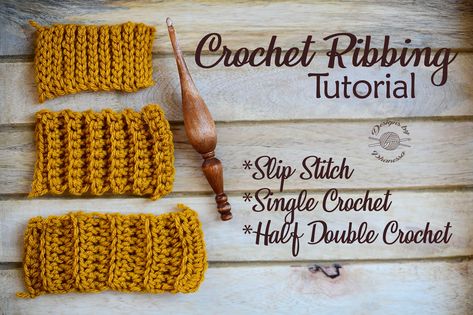 Crochet Ribbing Tutorial, Crochet Ribbing, Slip Stitches, Ribbed Crochet, Half Double Crochet Stitch, Crochet Geek, Double Crochet Stitch, Single Crochet Stitch, Crochet Stitches Tutorial