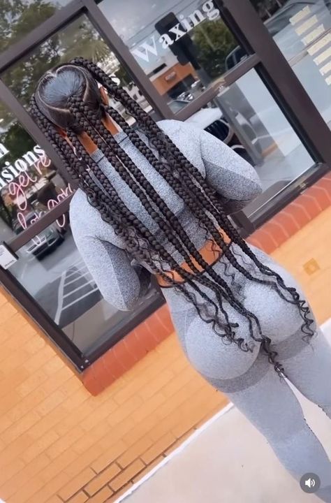 Slick Hairstyles With Braiding Hair, Jada Wayda Braids With Heart, Jayda Wayda Braids With Color, Jayda Wayda Boho Braids, Jumbo Jayda Wayda Braids, Four Part Braid Hairstyle, Jadya Wayda Braids 5 Braids, Red Jayda Wayda Braids, Quick Braid Styles For Black Women