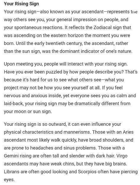 Rising Sign meaning Rising Sign Meaning, Rising Sign, Chart Astrology, Sign Meaning, Birth Chart Astrology, Moon Signs, Sun Sign, Birth Chart, Astrology