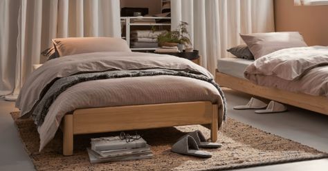 Woman Discovers Perfect Guest Room Hack With IKEA Beds Ikea Utaker Guest Room, Twin Guest Bed, Utaker Ikea Hack, Utåker Ikea Hack, Utaker Hack, Ikea Utaker Bed Hack, Ikea Utaker Bed, Ikea Guest Room, Utaker Bed Ikea Ideas