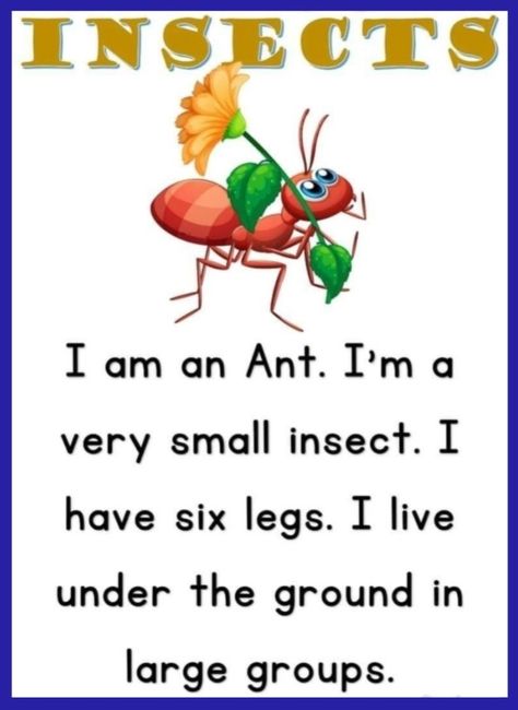 Ants Activities, Insects Preschool, Reading Comprehension Lessons, English Activities For Kids, Reading Activity, English Activities, Reading Worksheets, Easy Reading, Reading Passages