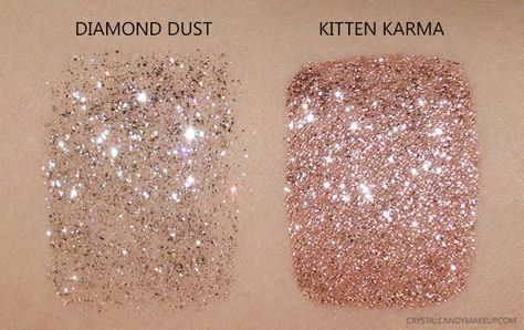 Stila Magnificent Metals Glitter Glow Liquid Eye Shadows Swatches Kitten Karma Diamond Dust Stila Kitten Karma, Stila Glitter Eyeshadow, Best Glitter Eyeshadow, Eye Makeup Brushes Guide, Stila Liquid Eyeshadow, Rose Gold Eye Makeup, Makeup Jars, Club Makeup, Stila Glitter And Glow