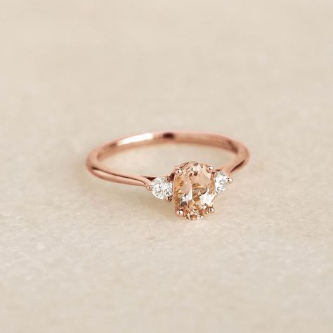 Morganite and Diamond Ring Rose Gold - Kindra Diamond Ring Rose Gold, Puffy Heart Necklace, Morganite Engagement Ring Rose Gold, Traditional Engagement, Cathedral Setting, Morganite Gemstone, Traditional Engagement Rings, Rose Gold Morganite, Mother Jewelry