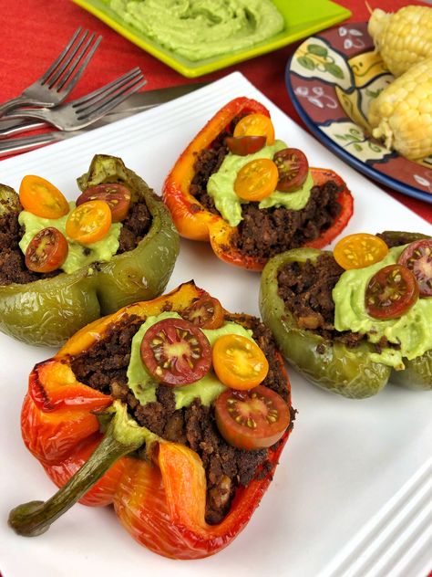 VEGAN WALNUT Walnut Chorizo, Vegan Stuffed Bell Peppers, How To Cook Chorizo, Can Black Beans, Walnut Butter, Avocado Crema, Vegetarian Main Dishes, Small Food Processor, Butter Spread