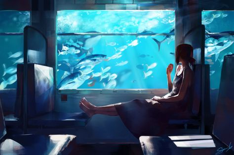 Underwater Train, Underwater Room, Aquarium Architecture, Train Illustration, Underwater City, Pretty Images, Bus Ride, Tarot Art, Greek Art