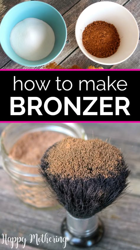 Diy Bronzer Powder, Diy Makeup Recipes Homemade, How To Make Bronzer, How To Make Bronzer Diy, Natural Ingredient Makeup, Diy Natural Cosmetics, How To Make Your Own Beauty Products, Diy Bronzer Oil, Homemade Natural Makeup