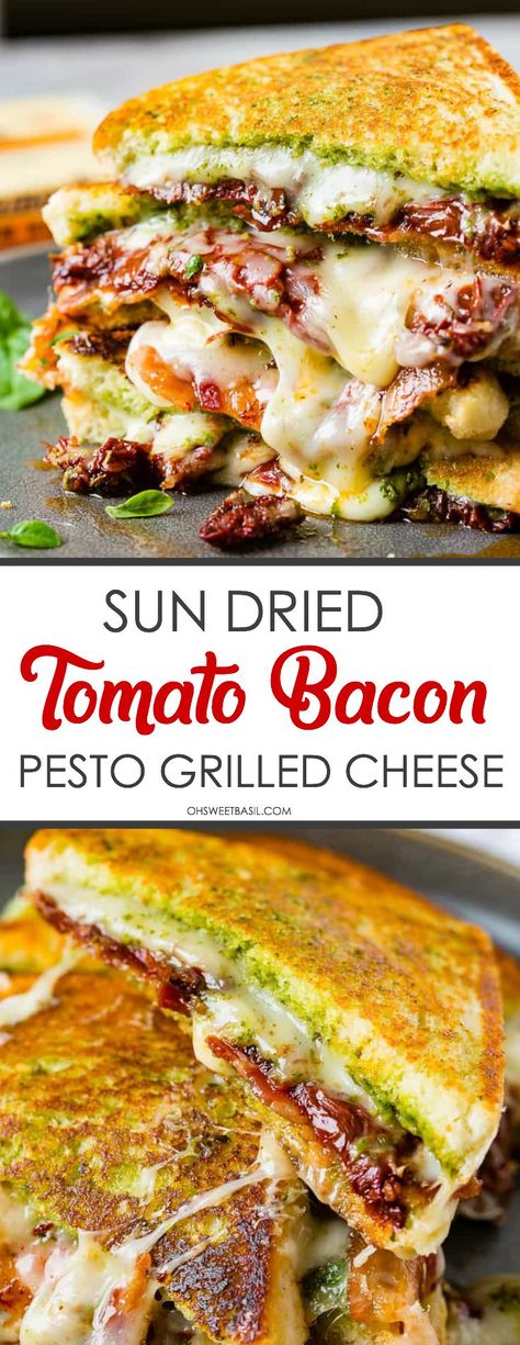 Bacon Lunch, Pesto Butter, Pesto Grilled Cheese, Tillamook Cheese, Gourmet Grilled Cheese, Bacon Tomato, Grilled Cheese Recipes, Idee Pasto, Grilled Sandwich