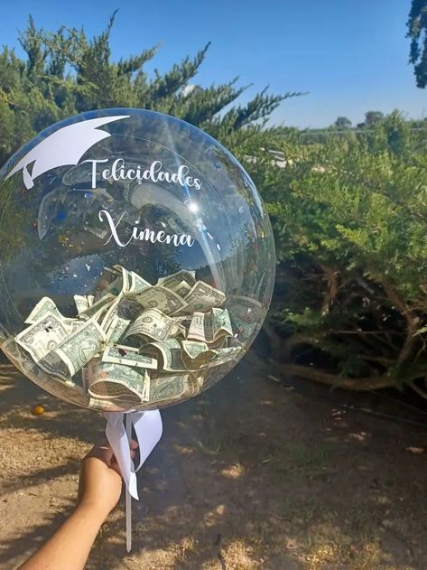 26 Creative Money Gift Ideas for Teens - Party & Beyond! Money In Balloon Gift Ideas, Money Theme Party Ideas, Money Gift Ideas For Teens, Money Balloon, Box Bag Packaging, Money Gift Ideas, Money Party, Gift Ideas For Teens, 16 Balloons