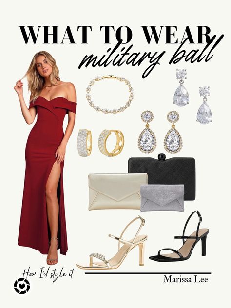 Beautiful formal red gown for military spouses shopping for military ball dresses. Looking for military ball dress inspo? Here’s a classic red dress and how I’d style it for the upcoming Marine Corps ball! When it comes to shopping for military ball dresses, you can’t go wrong with red! It complements the Marine Corps blues so well and is easy to dress up with jewelry and accessories 💕 Marine Ball Dresses, Classic Red Dress, Marine Corps Ball, Military Ball Dress, Military Ball Gowns, Military Wife Life, Marine Ball, Military Girlfriend, Gala Dress