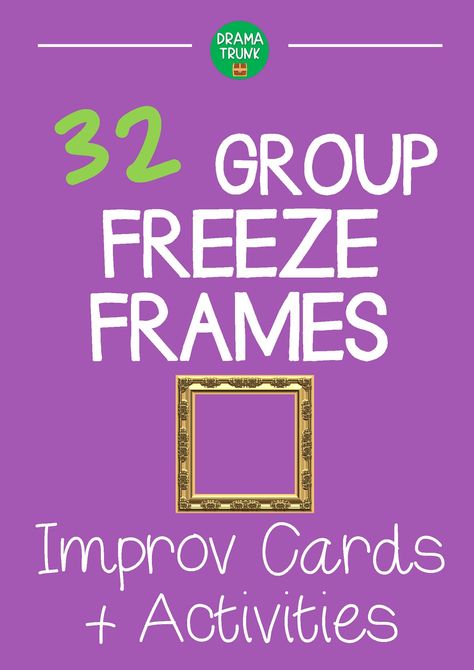 Freeze Frames drama teaching resource. Groups create freeze frames following directions on handy drama cards. Use as a drama starter or as part of any drama or improv lesson. Improv Games For Kids, Improv Games, Middle School Drama, Drama Activities, Drama Education, Teaching Drama, High School Drama, Relationship Killers, Drama Games