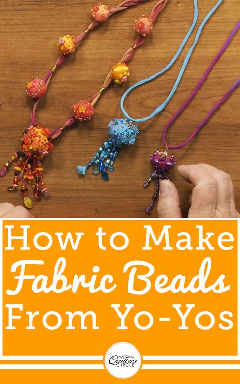 How To Make Fabric Beads Tutorial, How To Make Fabric Beads, Fabric Beads Diy How To Make, Fabric Beading Tutorials, Sewist Patterns, Quilt Embellishments, Beads Template, Paper Beads Template, Discount Fabric Online