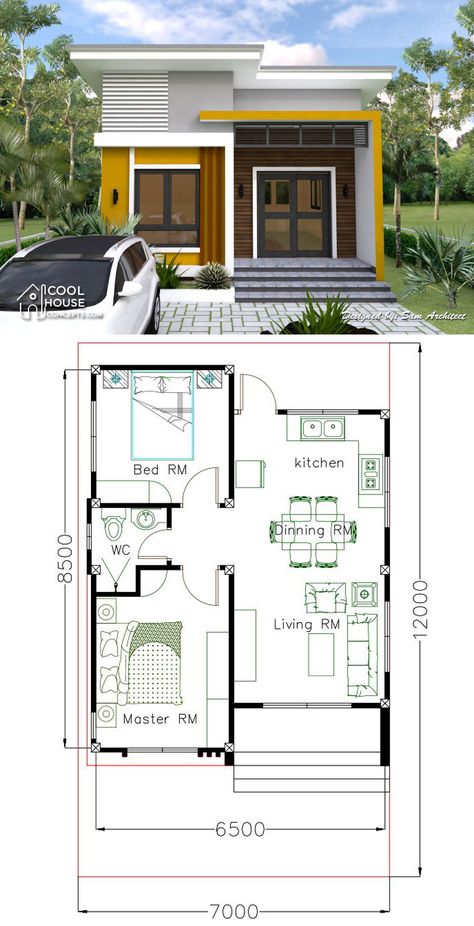 Small House Design with 2 Bedrooms 2 Bedrooms Ideas, Small House Floor Plans With Garage, Small House Design Plans 1 Bedroom, Small House Plans 2 Bedroom 2 Bathroom, Chamber And Hall Self Contain, Small 2 Bedroom House Plans Simple, Small House Design Plans 2 Bedroom, 2bedroom House Plan, Modern Small House Design Simple