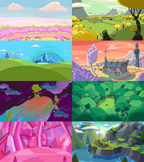 Adventure Time Color Palette, Adventure Time Concept Art, Background Ideas Art, Adventure Time Background, Time Background, Arte Indie, Posca Art, Art Tumblr, Game Background