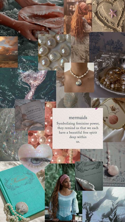 Halle Bailey Aesthetic, Fairycore Aesthetic Wallpaper, Pisces + Core + Aesthetic, Mermaid Collage, Halle Bailey Little Mermaid, Ariel Wallpaper, Little Mermaid Wallpaper, Mermaid Wallpapers, Mermaid Core