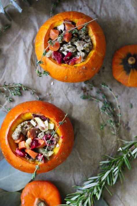 Paleo Gluten Free Whole30 Thanksgiving Stuffed Pumpkin Stuffed Squash Recipes, Paleo Holiday Recipes, Paleo Thanksgiving Recipes, Pumpkin Recipes Dinner, Paleo Thanksgiving, Stuffed Squash, Stuffed Pumpkin, Savory Pumpkin Recipes, Thanksgiving Sides