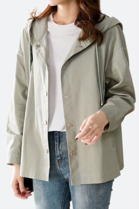 New Wind Blocking, Practical Style, Drawstring Jacket, Long Sleeve Outerwear, Off Shoulder Fashion, Fur Fashion, Waterproof Fabric, Windbreaker Jacket, Gray Jacket