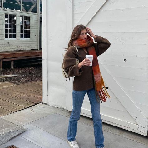 Sara Walker, 2022 Scarf, Nyc Spring, Denim Jeans Outfit, Reputation Era, January 25, Fall Winter Wardrobe, Jeans Outfits, Fall Fits