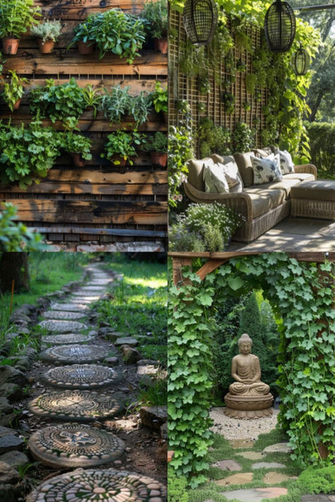 https://mana.pro/meditation-garden-ideas/ Meditation Garden Ideas, Mid Century Modern Farmhouse, Garden Goals, Meditation Garden, Meditation Retreat, Farmhouse Garden, Natural Earth, First Home, Vintage Boho