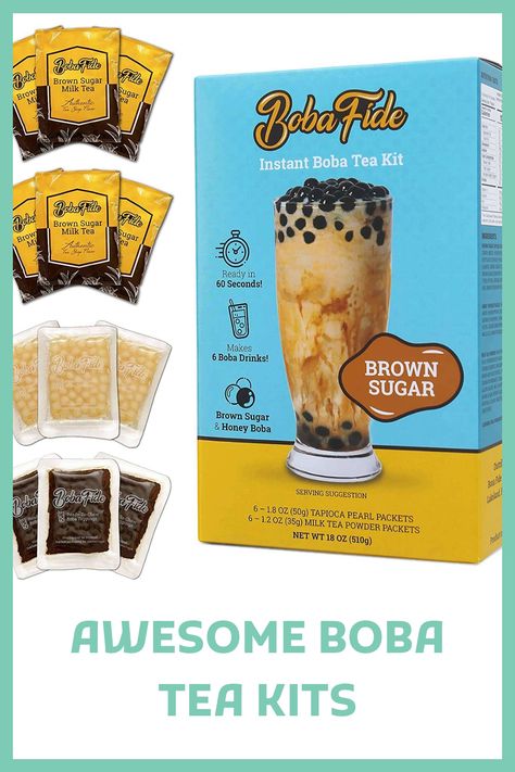 If you have a tea lover in your life then chances are that they’ll love any of the gifts on our list of 20+ boba tea kits. Boba Kit, Boba Flavors, Honey Boba, Tapioca Boba, Boba Tea Recipe, Bubble Tea Flavors, Tea Flavors, Boba Drink, Grocery Foods