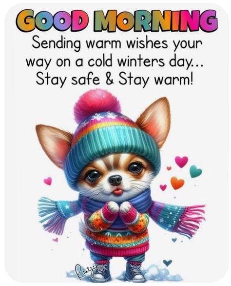 Stay Warm Quotes Cold Weather, Good Morning Cold Day Winter, Stay Warm Quotes, Good Morning Winter Images, Cold Weather Funny, Cute Good Morning Pictures, Cold Weather Quotes, Warm Quotes, Good Morning Winter