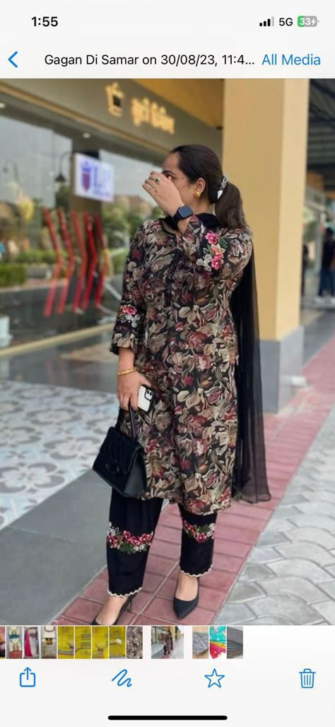 Matching Suit Designs, Winter Punjabi Suits, Winter Punjabi Suits For Women, Printed Velvet Suits Women Indian, Printed Punjabi Suits, Embroidery Suits Design Latest, Black Suit Designs, Ladies Suit Design, Fancy Dress Material