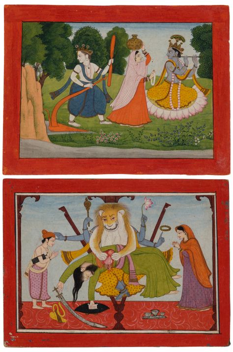 Guler Painting, Kangra Painting, Kali Images, Goddess Kali Images, Brooklyn Museum Of Art, India Punjab, Two Paintings, Goddess Kali, Art Miniature