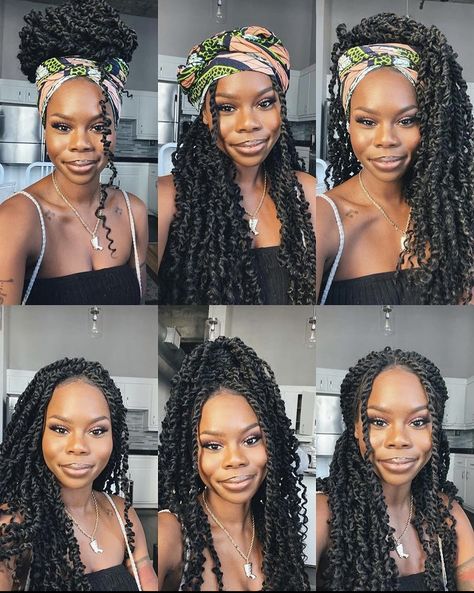 Twist Braid Tutorial, Latest Hair Braids, Headwrap Hairstyles, Passion Twists, Goddess Braids Hairstyles, Faux Locs Hairstyles, Hair Scarf Styles, Dreadlock Styles, Quick Braided Hairstyles