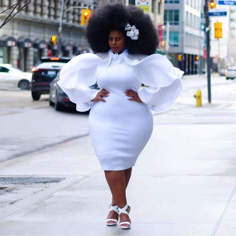 Nakitende Esther, All White Party Outfits, White Party Outfit, All White Outfit, Big Girl Fashion, White Outfit, Curvy Girl Fashion, Curvy Outfits, White Outfits