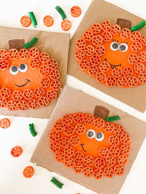 25+ FUN Halloween Crafts for Kids - ABCDee Learning Pasta Crafts, Pumpkin Activities, October Crafts, Fall Arts And Crafts, Fun Halloween Crafts, Easy Fall Crafts, Kindergarten Crafts, Fall Crafts For Kids, Autumn Crafts