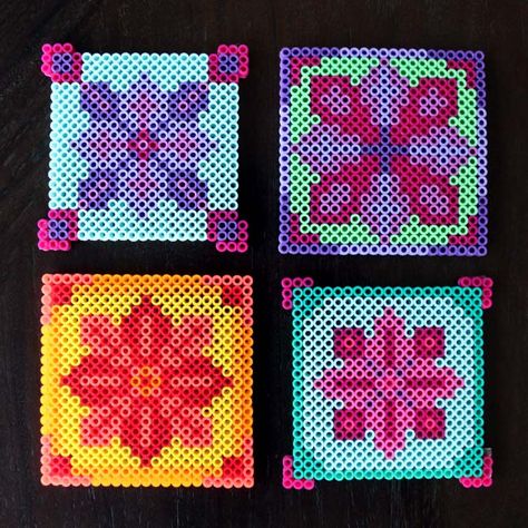 Perler Bead Coasters, Hama Beads Coasters, Bead Coasters, Lifestyle Journal, Easy Perler Bead Patterns, Pearl Beads Pattern, Easy Perler Beads Ideas, Fuse Bead Patterns, Hama Beads Design